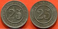 Ausländische Münzen 25 CENTIMES NOUVELLE CALEDONIE MONNAIES DE NECESSITE JETON D'ESSAI DE LA SOCIETE LE NICKEL SOCIETE ANONYME 1881 FRAPPE MEDAILLE POIDS 5. -