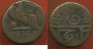 Ausländische Münzen BRONZE INDE TERRITOIRE FRANCAIS DE PONDICHÉRY LOUIS-PHILIPPE 1er 1830-1848 CACHE EN 1836 1er TYPE POIDS 3.86g ÉTAT TTB / N° CATALOGU -