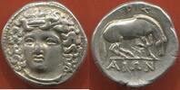 Antike Münzen DRACHME GRÈCE LARISSA EN ARGENT 350-320 AV J-C A/ TÊTE DE LA NYMPHE LARISSA DE TROIS QUARTS A GAUCHE, LES CHEVEUX RETENUS PAR UN AMPYX -