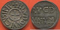 Französische Königliche Münzen DENIER LOUIS LE DÉBONNAIRE DIT LOUIS LE PIEUX 814-840 DE LYON EN ARGENT A/ H LVDOVVICVS IMP R/ LVCD VNVM. POIDS 1.78g ETAT QUASI SUBE -