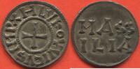 Französische Königliche Münzen DENIER LOUIS LE DÉBONNAIRE DIT LOUIS LE PIEUX 814-840 EN ARGENT CLASSE 2 ND (819-822), MARSEILLE. A/ H LVDOVVICVS IMP. CROIX. R/ MASS -
