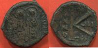 Antike Münzen FOLLIS JUSTIN II ET SOPHIE DEMI EN CUIVRE R/ ANNO - UII TES. POIDS 6.32g ETAT TB/TTB JOLI REVERS / N° CATALOGUE : RATTO835 -