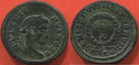 Antike Münzen FOLLIS CRISPUS 303-326 NUMUS OU REDUIT A/IVL CRISPUS NOB G. R/ CAESARVM NOSTRORUM VOT V DANS UNE COURONNE ATELIER A DERTERMINER ..LY -