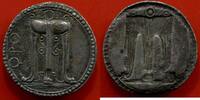 Antike Münzen STATÈRE GRÈCE CROTONE 510-480 AV J-C D'ARGENT A/ QPO TRÉPIED, GRÈNETIS CIRCULAIRE R/ MÊME MOTIF INCUSE POIDS 7.32g BEAU STYLE BELLE PA -