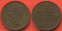 Französische Dezimalmünzen 5 FRANCS CHARLES X ROI DE FRANCE 1824-1830 MODULE DE EN BRONZE VISITE DE LA MONNAIE DE PARIS DU PRINCE SALERNE ET DE LA DUCHESSE DE BER -