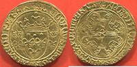 Französische Königliche Münzen LOUIS XI 1461-1483 ÉCU D'OR A LA COURONNE 1ere ÉMISSION (1461) POINT 19e ATELIER SAINT LO A/ LVDOVICVS DEI GRA FRANCOR REX R/ X -