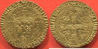Französische Königliche Münzen LOUIS XI 1461-1483 ÉCU D'OR A LA COURONNE 2eÉMISSION POINT 5e ATELIER TOULOUSE (1474) A/ LVDOVICVS DEI GRA FRANCOR REX R/ XPS VI -