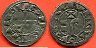 Französische Königliche Münzen DENIER LANGUEDOC RAYMOND V-VI-VII 1148-1149 D'ARGENT A/ CROIX CANTONNEE D'UN S AU 2e CANTON R/ DANS LE CHAMP LE P EN FORME DE CROSSE -