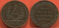 Französische Königliche Münzen SOL CONSTITUTION ET DIRECTOIRE ESSAI OU DEMI SOL 1792 MÉTAL BRONZE GRAVEUR BREZIN TRANCHE LISSE RARETÉ R2 ETAT TTB A SUPERBE / N° C -