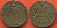 Französische Königliche Münzen CONSTITUTION ESSAI DU DÉCIME 1793 AVEC UNE ÉTOILE SOUS LE BONNET ET UNE SOUS LE NIVEAU, FRAPPE MÉDAILLE GRAVEUR DUPRE MÉTAL CUIV -
