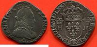 Französische Königliche Münzen TESTON HENRI III 1574-1589 1er TYPE COL FRAISE A/ HENRICVS III DG FRANCO REX BUSTE A DROITE DU ROI, LAURE, DRAPE ET CUIRASSE A L'ANTI -