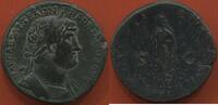 Antike Münzen SESTERCE HADRIEN 117-138 EN BRONZE A/ IMP CAESAR TRAIAN HADRIANVS AVG SA TÊTE LAURÉE A DROITE. R/ PMTRP COS III L’ESPÉRANCE MARCHANT A -