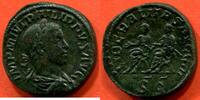 Antike Münzen SESTERCE PHILIPPE FILS 249 CAESAR A/ IMP M IVL PHILIPPVS AVG SON BUSTE LAURE A DROITE R/ LIBERALITAS AVGG III SC PHILIPPE PERE ET SON F -