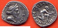 Antike Münzen DENIER AUGUSTE 27 AV 14 AP J-C A/ TVRPILIANUS III VIR FERON TÊTE TOURELLE DE FERONIE A DROITE R/ CAESAR AVGVSTVS SIGN RECE PARTHE -
