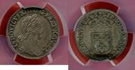 Französische Königliche Münzen 1/12 ECU LOUIS XIII 1610-1643 1er POINCON DE WARIN DATE 1643 METAL ARGENT POIDS 2.28g ETAT SPL SOUS COQUE PCGS MS64 LE PLUS HAUT GRADE -