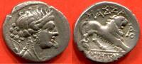 Antike Münzen DRACHME MASSALIA EN ARGENT A/ TÊTE D’ARTÉMISE A DROITE R/ LION POIDS 2.67g N°11B -
