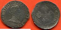 Französische Königliche Münzen 1589 FRANC HENRI III 1574- D'ARGENT AU COL PLAT A/ HENRICVS III D G FRANC ET POL REX BUSTE A DROITE DU ROI, LAURE ET CUIRASSE, AVEC COL PL -