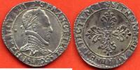 Französische Königliche Münzen DEMI-FRANC HENRI III 1574-1589 AU COL PLAT A/ HENRICVS III D G FRANC ET POL REX 1587 BUSTE A DROITE DU ROI LAURE ET CUIRASSE, AVEC COL PL -