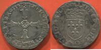 Französische Königliche Münzen QUART D’ÉCU EN ARGENT HENRI IV 1589-1610 3e TYPE AVEC CROIX AUX BRAS FLEURONNÉS DE FACE ANNÉE 1597 ATELIER M TOULOUSE A/ HENRICVS IIII D G FRAN ET N -