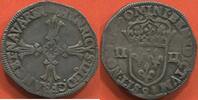 Französische Königliche Münzen QUART D’ÉCU EN ARGENT HENRI IV 1589-1610 3e TYPE AVEC CROIX AUX BRAS FLEURONNÉS DE FACE ANNÉE 1609 ATELIER 9 RENNES A/ HENRICVS IIII D G FRAN ET NAV -