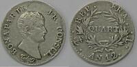 1/4 Franc 1/4 Franc France, Bonaparte 1er Consul l'An 12 T, TB+/TTB, KM# 653.9 -