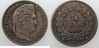 1/4 Franc 1/4 Franc France 1833 A, TTB, KM#740.1 -