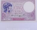 5 Francs Violet type 1917 modifié 5 Francs 13.7.1939 Violet 13.7.1939, U... 21,60 EUR  zzgl. 7,00 EUR Versand