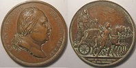 Médailles XIXème Siècle Médaille Louis XVIII, 2ème entrée du Roi à Paris, Signé: Andrieu F. et Gayrard F., diamètre 49 mm -