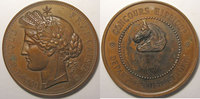 Médailles XIXème Siècle Médaille Hippique, Saône et Loire, Signé: Oudiné, diamètre 50 mm, cuivre -