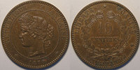 10 Centimes 10 Centimes Monnaie Française, Cérès Paris, TTB+, Gadoury: 265 -
