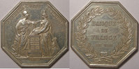 Jetons octogonaux en argent Médaille Banque De France, argent 36mm, 25.43 Grs, signé Dumarest -