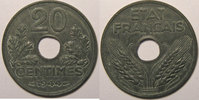 20 Centimes France, Etat Français, 20 centimes, 1944 Zinc, TTB, Gad: 321