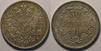 Finland Finlande, Finland, 50 Penniä 1916 s, SUP/SUP+, KM # 2.2 写真