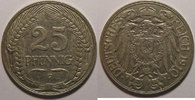 Deutschland 25 Pfennig Allemagne, Germany 1910 F, TTB/TTB+, AKS: 7 -