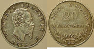 Italien 20 Centesimi Italy 1863, TTB, KM# 13.1 -