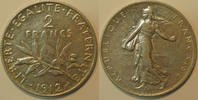 2 Francs 2 Francs France, Semeuse 1912, TTB, KM# 845.1 -