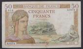 50 Francs Cérès modifié 50 Francs Cérès 5.8.1937, Q.6574, TB -