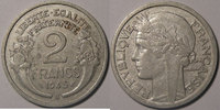 2 Francs Monnaie Française, Morlon en aluminium, 2 Francs 1945 B