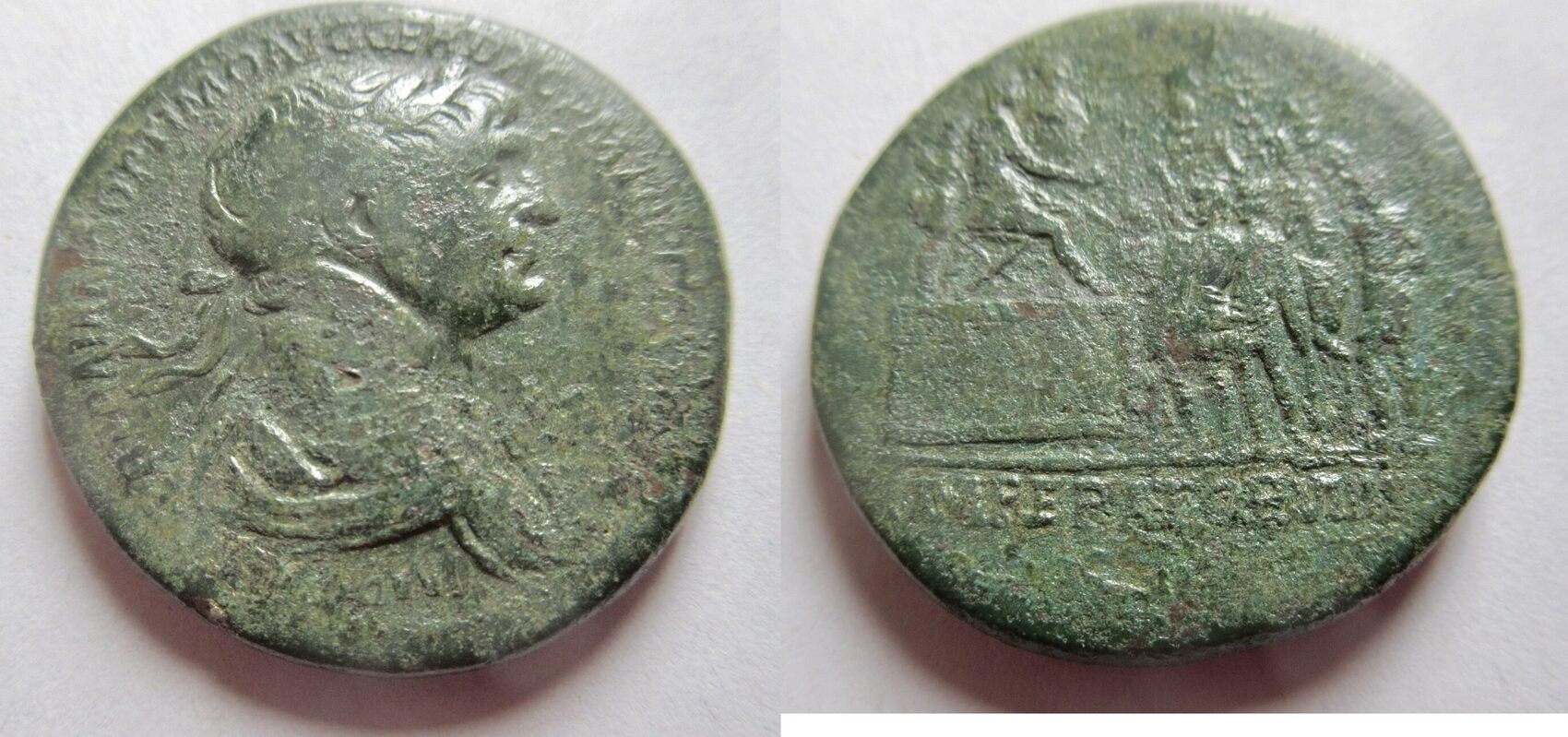 Rom 115/116 n. Chr. Sesterz von Trajanus Rs. Trajanus auf