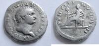 Denar 79 n. Chr. Rom Denar von Domitianus als Caesar    Rs. Ceres n. links sitzend fast sehr schön