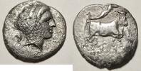 Griechenland Didrachme Didrachme von Neapolis in Kampanien Rs. Menschenköpfiger Stier n. rechts -