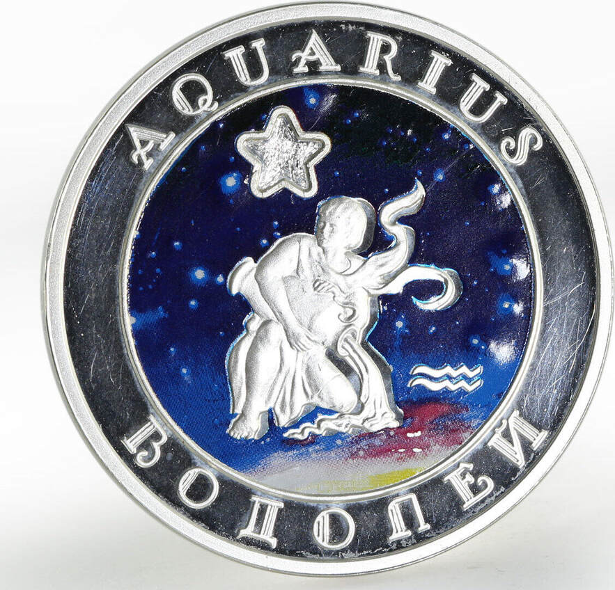 Armenia 100 dram Signs of Zodiac Aquarius silver coin 2007 PP