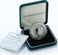 Turkmenistan 500 manat Gara Yusup Beg Turkmen Sultan silver coin 2001 PP