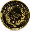 Turkey 1000000 lira Lydian Empire series King Coesus gold coin 1997 PP