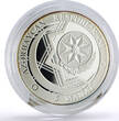 Azerbaijan 5 manat Heydar Aliev Century Contract Politics proof silver coin 2014 PP