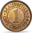 Mauritius 1 cent Colonial Coinage George VI KM-25 MS64 BN PCGS bronze coin 1949 unz