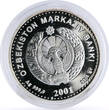 Uzbekistan 100 som Independence Alisher Navoi Monument KM-28 silver coin 2001 PP