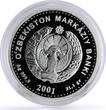 Uzbekistan 100 som 10th Independence Amir Temur Museum KM-20 silver coin 2001 PP