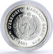 Uzbekistan 100 som 10th Independence Tashkent Town Hall KM-21 silver coin 2001 PP
