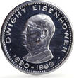 UAE  Ras al-Khaimah 10 riyals Dwight Eisenhower Politics proof silver coin 1970 PP